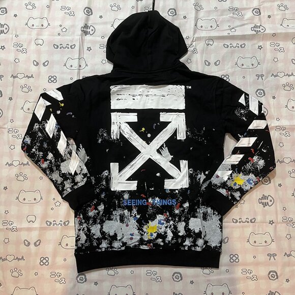Off-White Black Graffiti Hooded Sweatshirt - Picture 5 of 7
